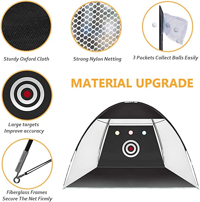 공장 가격 10x7ft 골프 타격 연습 네트 3개 목표 골프 대상 골프 타격 훈련 보조 가방 캐리 백 포함