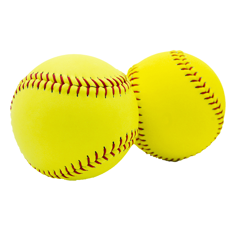 고품질 맞춤형 로고 인쇄 도매 팀 스포츠 공식 내구성 PK 코르크 센터 노란색 진짜 가죽 소프트볼