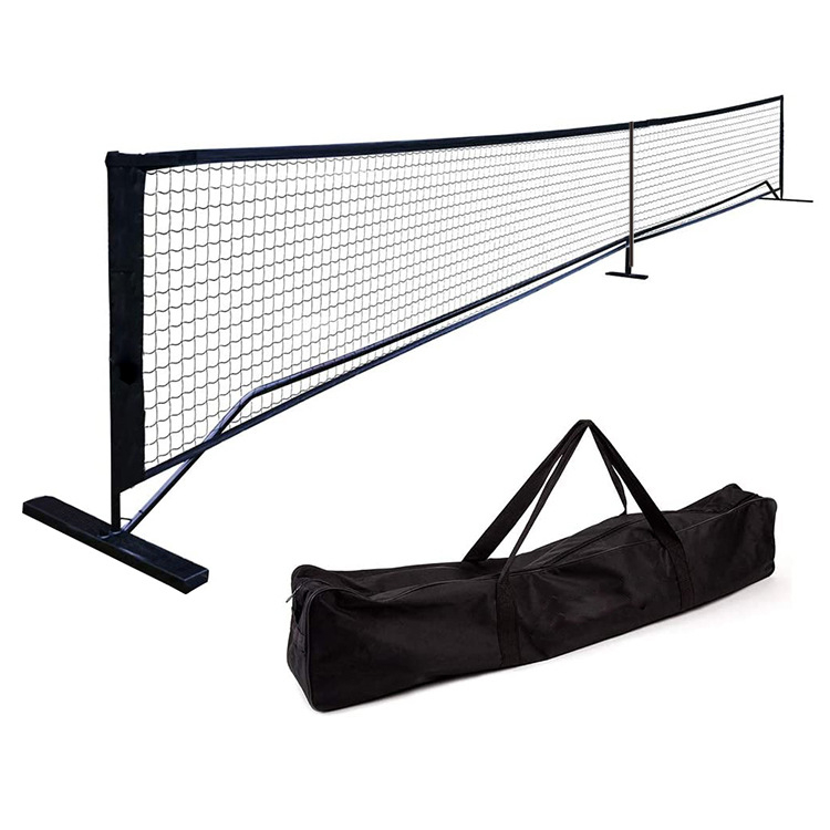 공장 가격 Protable Pickleball Net 22*3FT 금속 프레임 및 실내 또는 실외 사용을 위한 운반용 가방이 있는 PE Net